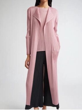 Boohoo Pleated Open-Front Duster Cardigan